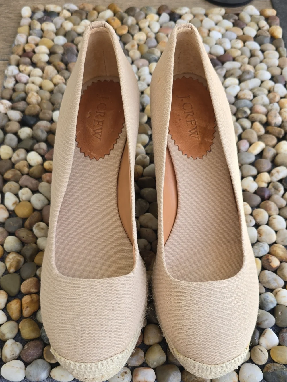 NWOT J. Crew Canvas Espadrille Wedges Size 8